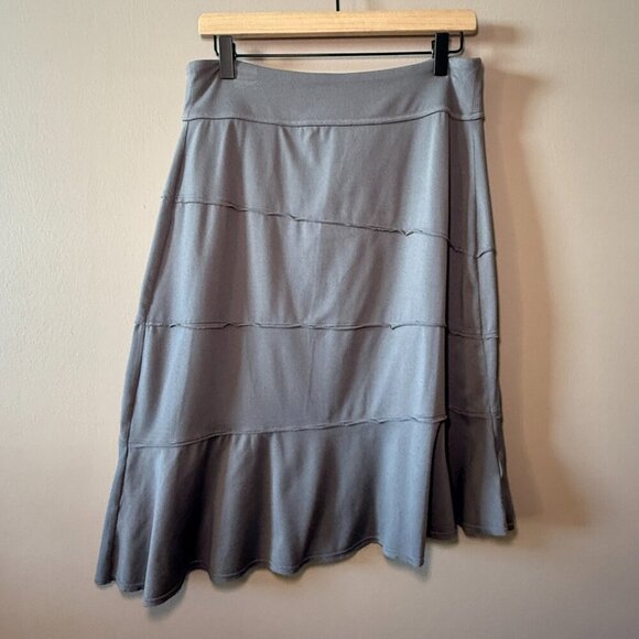 Women's Petite MP Athleta Crescendo Tiered Skirt in Gray Asymmetrical Hem - Picture 2 of 7
